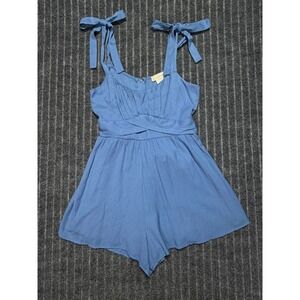 Altar'd State Blue Tie-Shoulder Romper